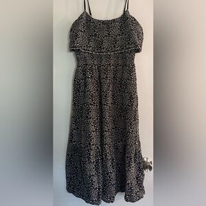 Versona Black Circle Skater Skirt with White Embroidery